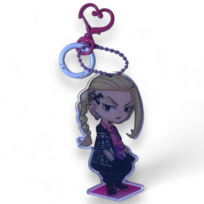 One Of A Kind Kawaii Japanese Anime Acrylic Keychains with Color Coordinated Clip and Keyring, Unique Design and Handcrafted