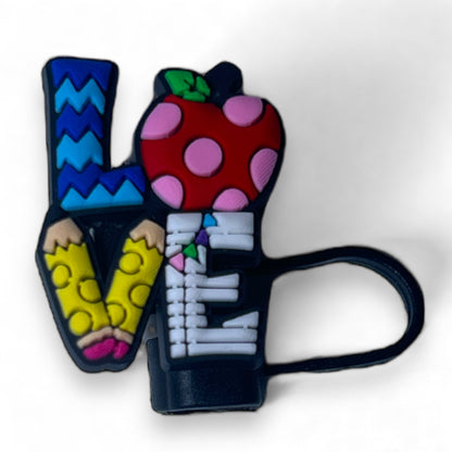 Teacher Teaching Student Sturdy Reusable Straw Topper for Drinkware, Tumblers, Cup, bottles