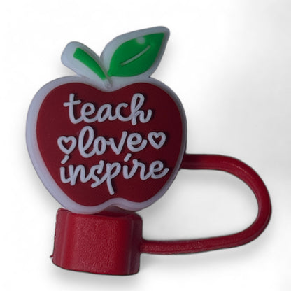 Teacher Teaching Student Sturdy Reusable Straw Topper for Drinkware, Tumblers, Cup, bottles