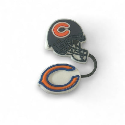 Football Sports Team Reusable Straw Topper for Drinkware & Water Bottles
