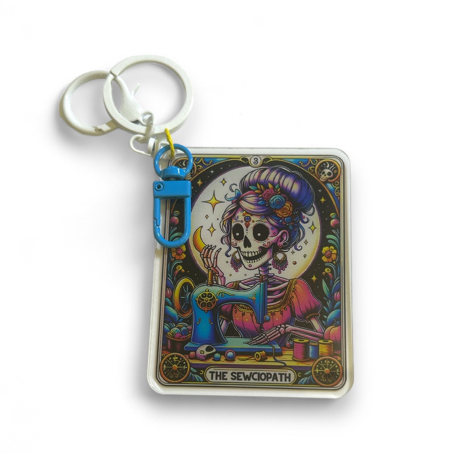 Funny Large Acrylic Tarot Card Keychain - 8 cm