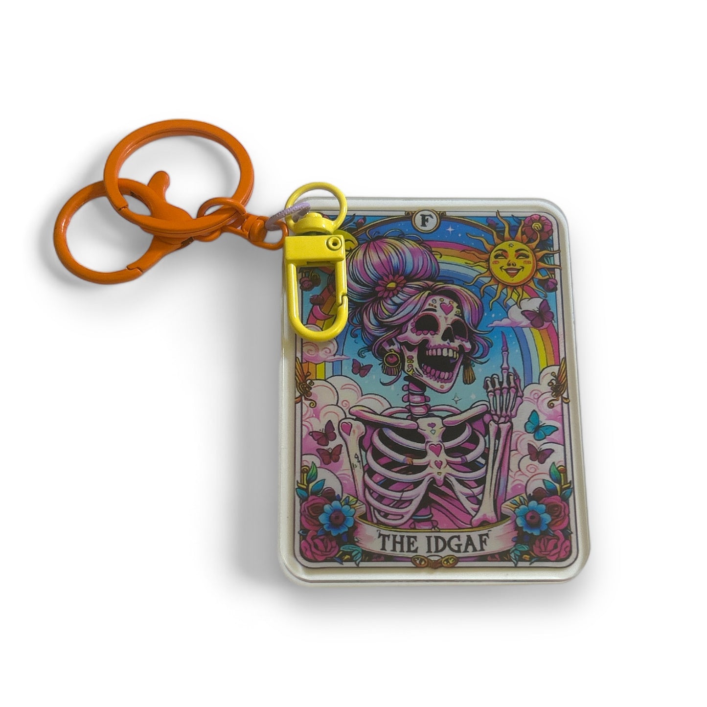 Funny Large Acrylic Tarot Card Keychain - 8 cm