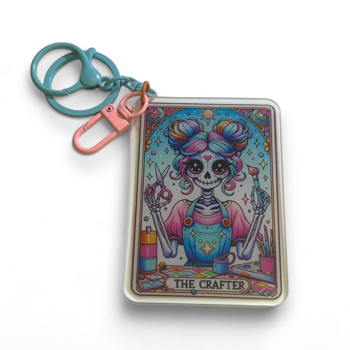 Funny Large Acrylic Tarot Card Keychain - 8 cm