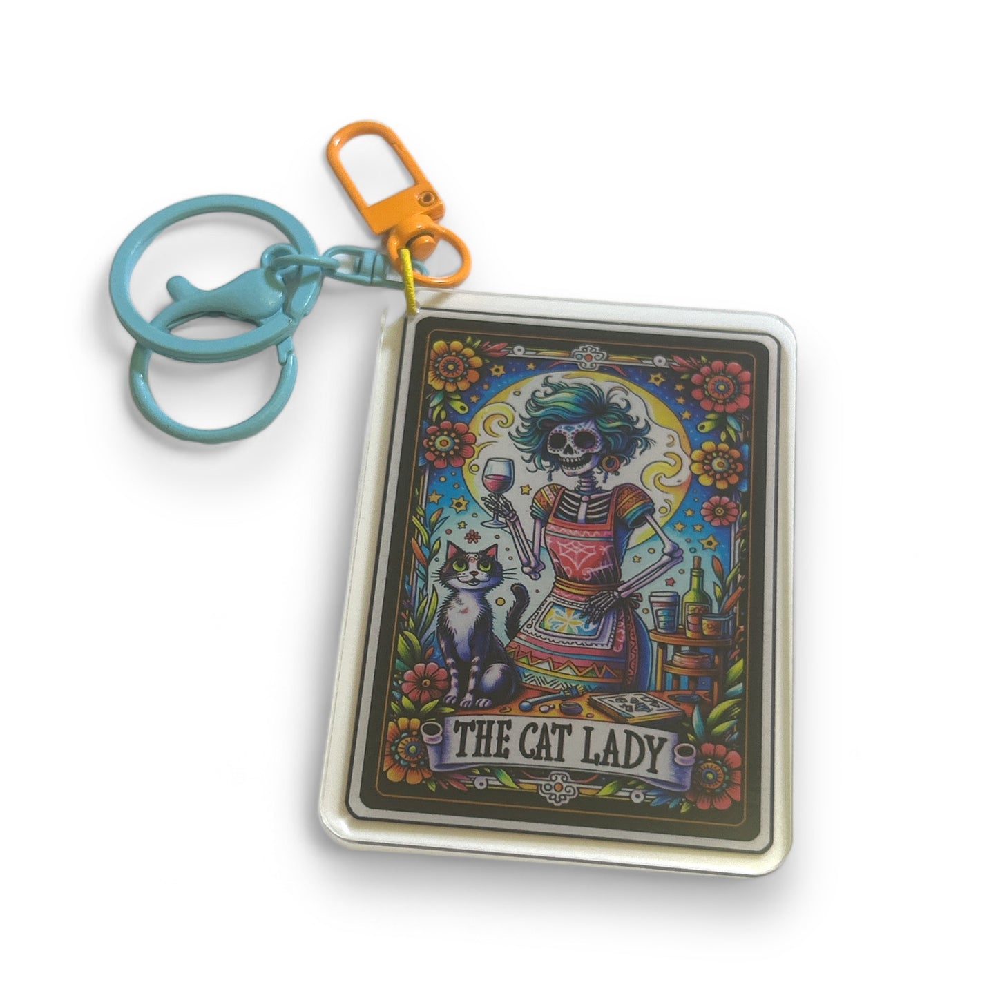 Funny Large Acrylic Tarot Card Keychain - 8 cm