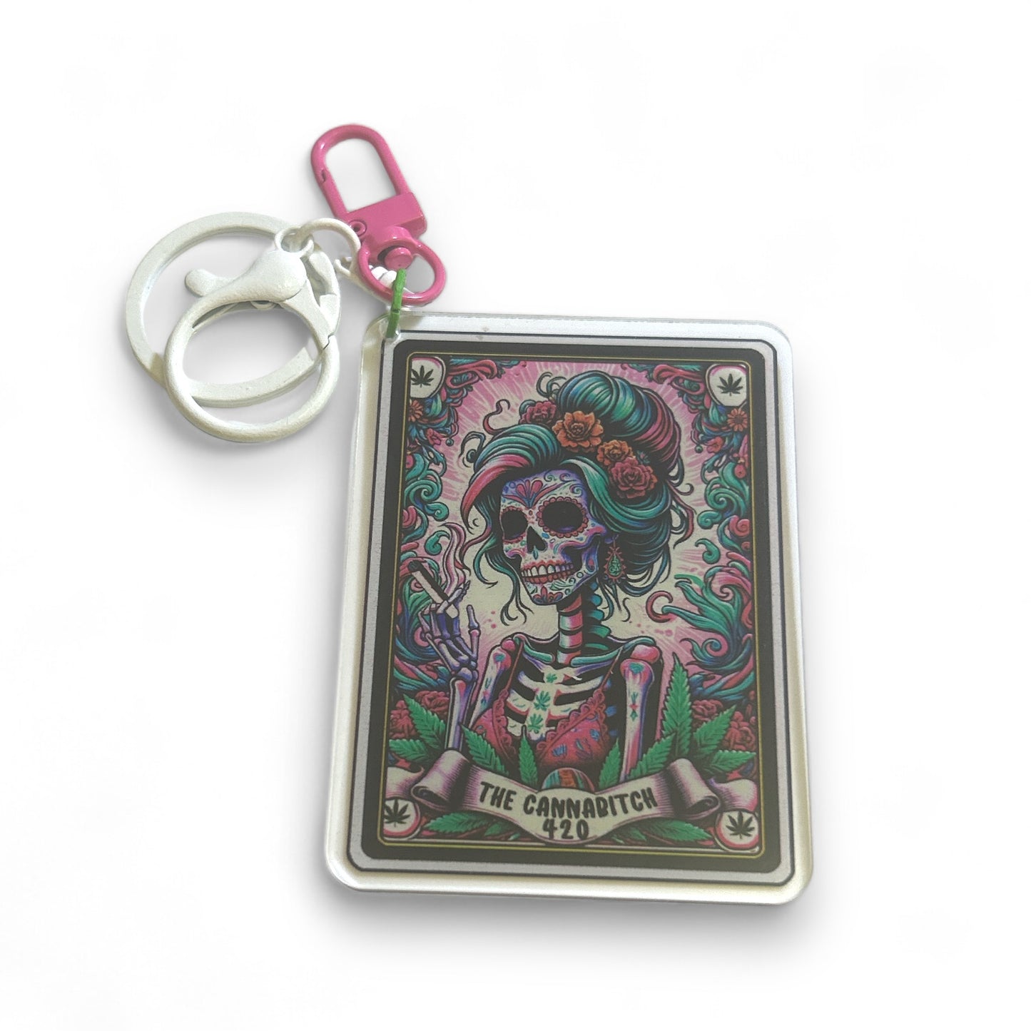 Funny Large Acrylic Tarot Card Keychain - 8 cm