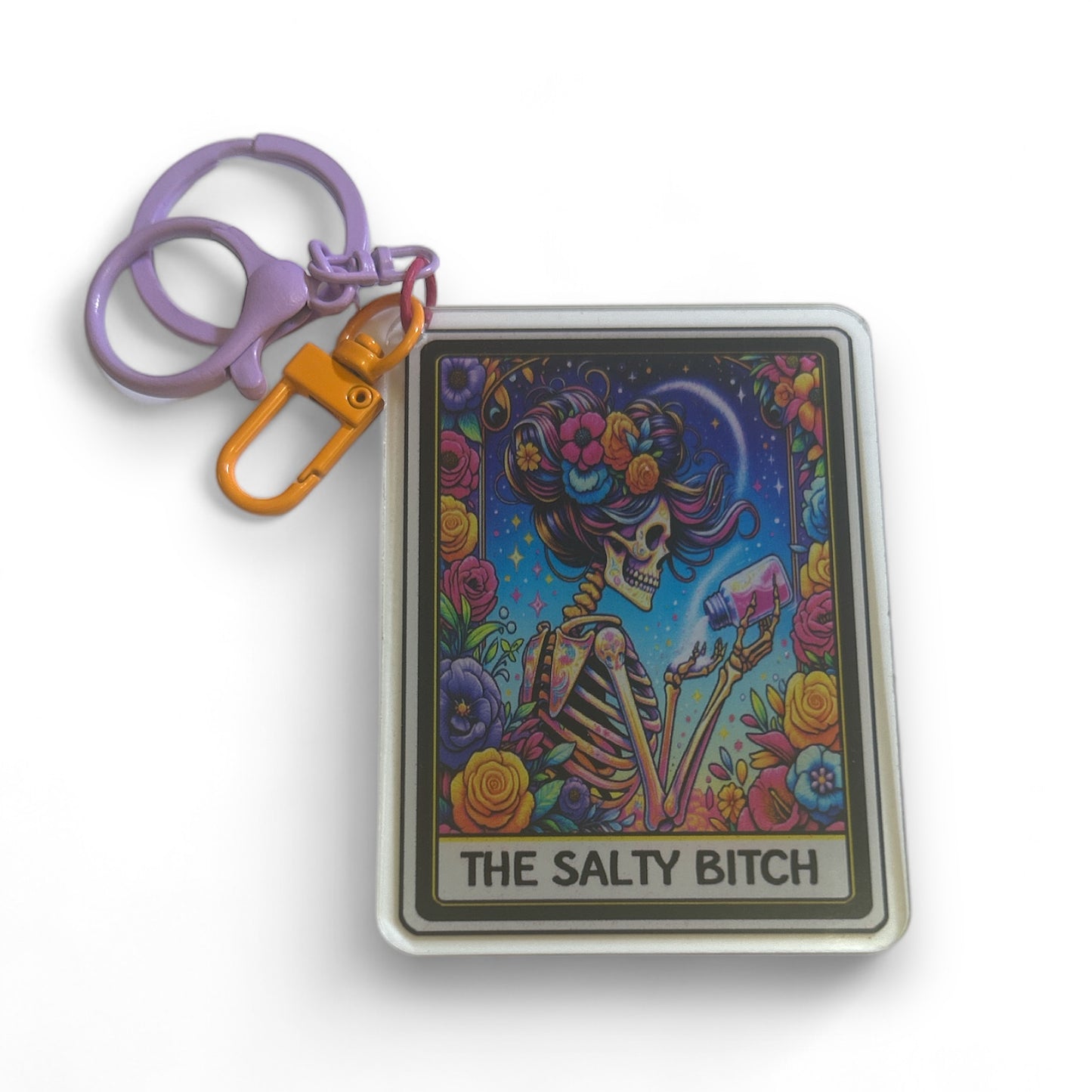 Funny Large Acrylic Tarot Card Keychain - 8 cm