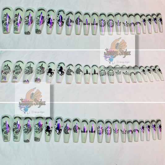 20 Piece Ballerina Magical Unicorn Press Ons