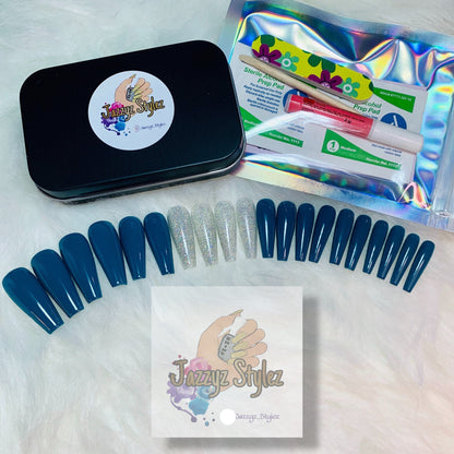 50% OFF!! Teal Me You Love This 20 Piece Ballerina Press On Set