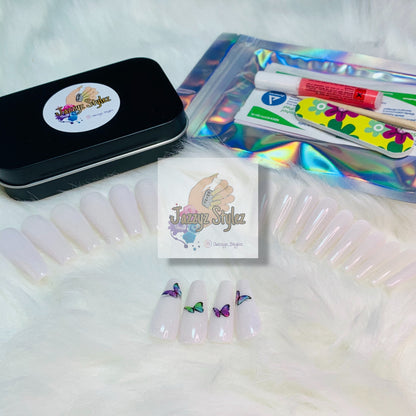 50% OFF!! 20 Piece Realistic Butterfly Ballerina Press On Nails