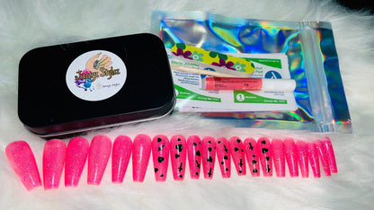 50% OFF!! Prey on my Black Heart 20 Piece Pink Ballerina Press Ons