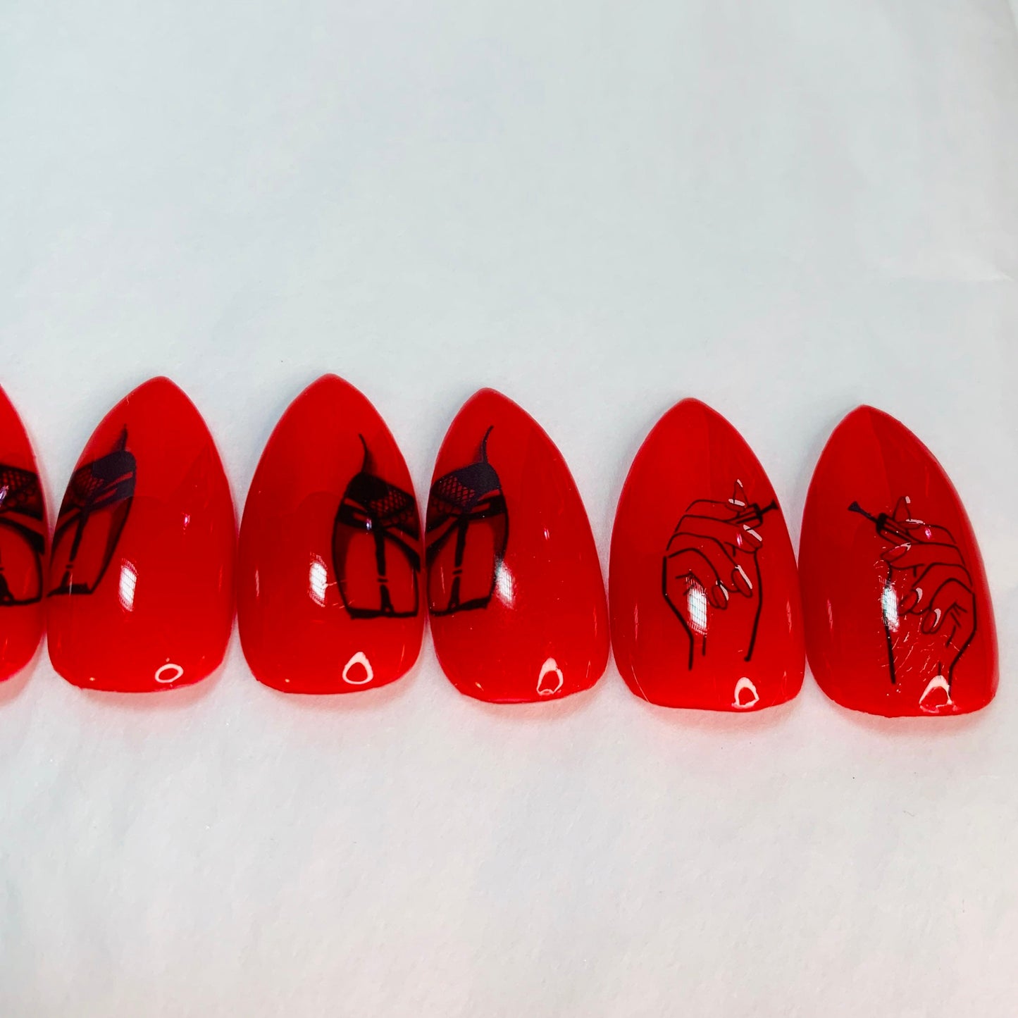 Not Your Mama’s Red Nails! 20 Piece Short Stiletto Press Ons