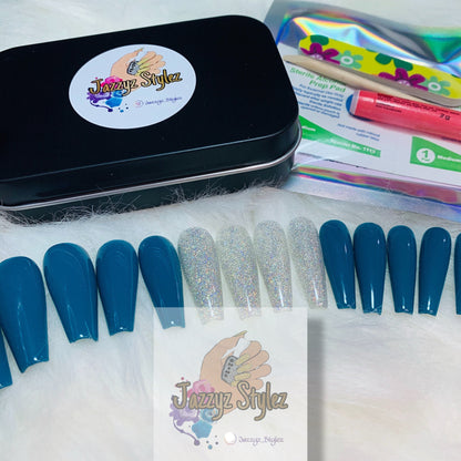 50% OFF!! Teal Me You Love This 20 Piece Ballerina Press On Set