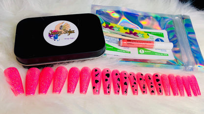 50% OFF!! Prey on my Black Heart 20 Piece Pink Ballerina Press Ons