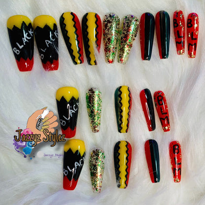 50% OFF!! Black BLM 20 Piece Press On Nails