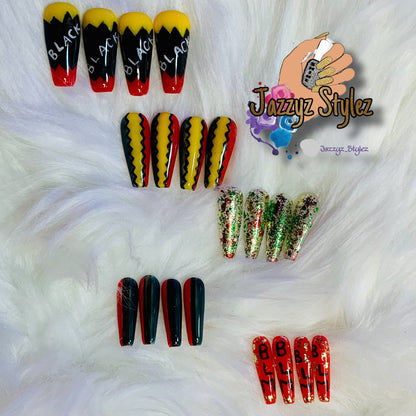 50% OFF!! Black BLM 20 Piece Press On Nails