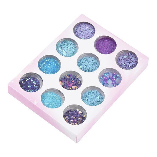 12 Pot Set Nail Sequins, Glitter, Decorations