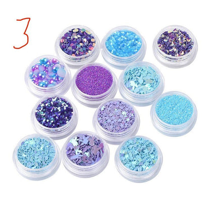 🌈 12 Pot Glitter & Sequin Set | Nail Art, Resin, Slime, Tumblers & DIY Crafts 🌈