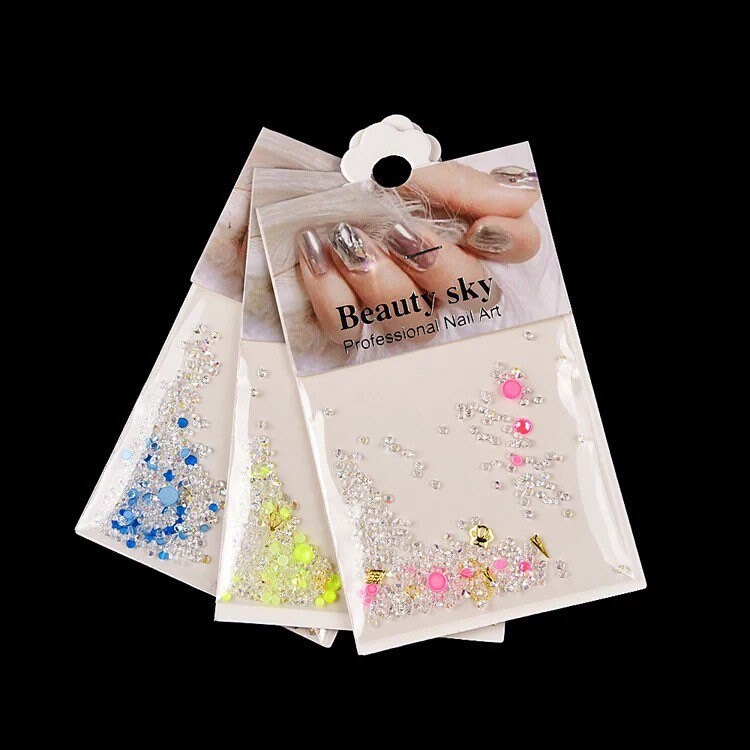 Florescent Crystal Nail Art Set